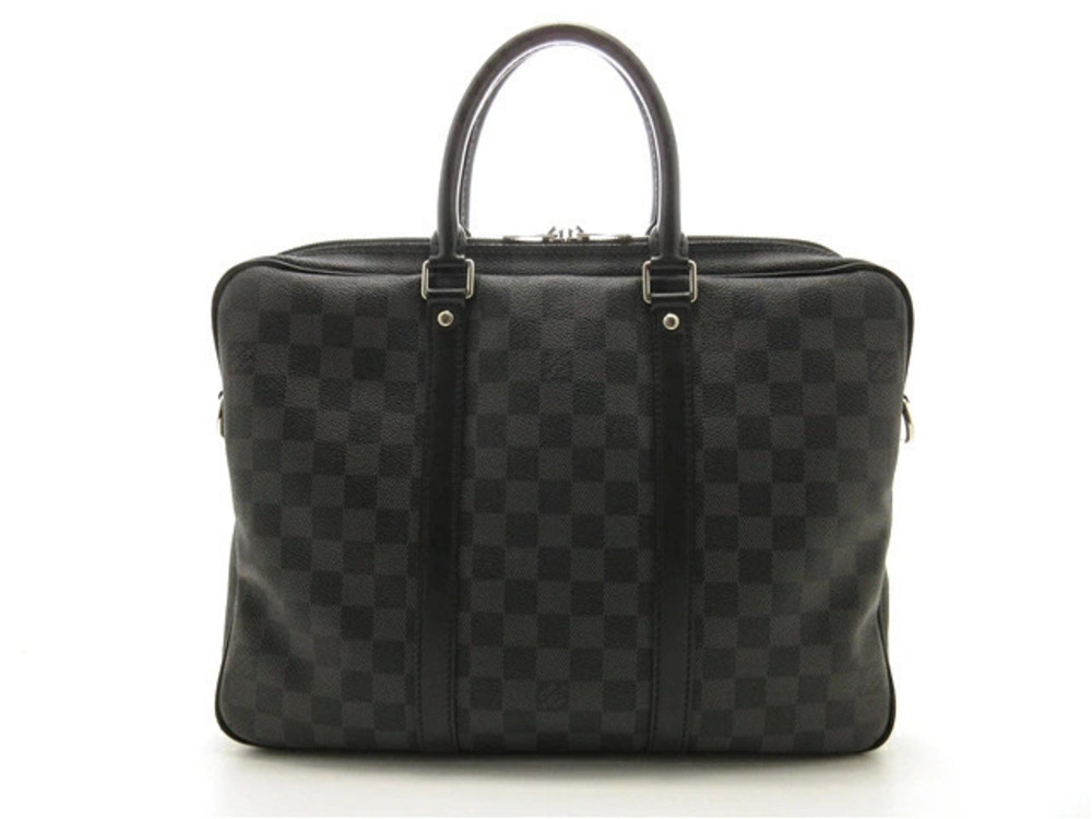 LOUIS VUITTON Bag Port Voyage Handbag Damier Graphite Black
